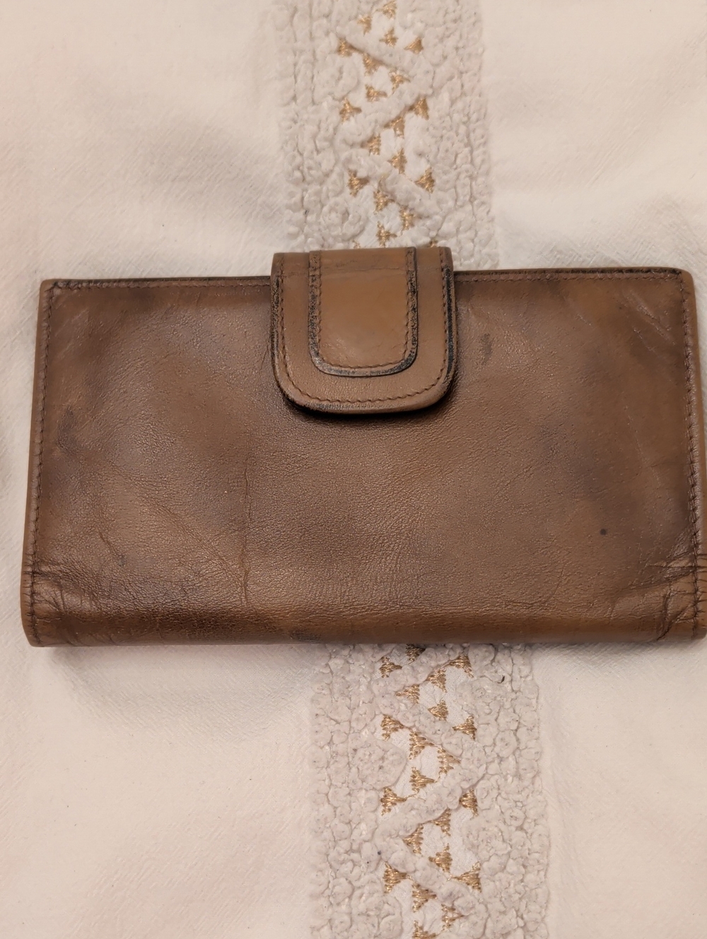 Rolfs Brown Leather Snap Continental Wallet